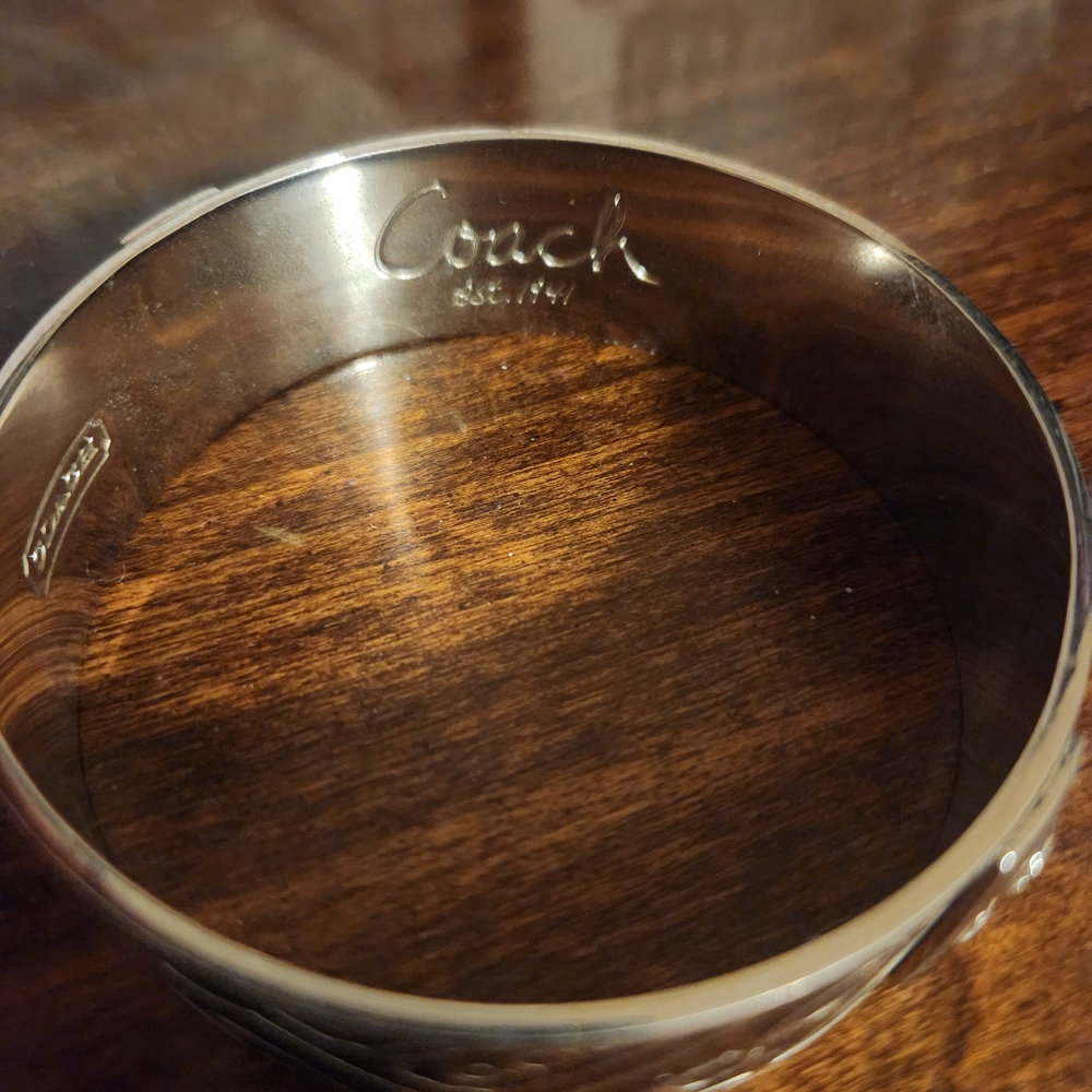 Coach Womens Black and Silver Geometric Bracelet - Picture 2 of 3